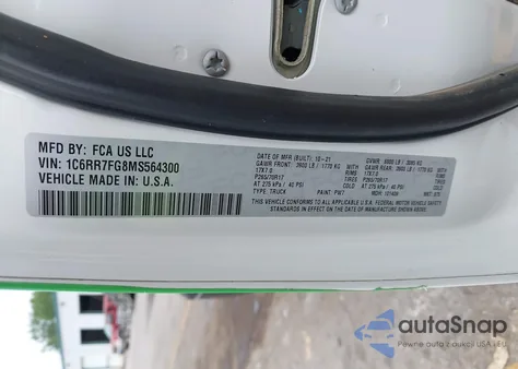 2021 Ram 1500 Classic Tradesman 4X4 6'4 Box from USA, damaged, VIN 1C6RR7FG8MS564300